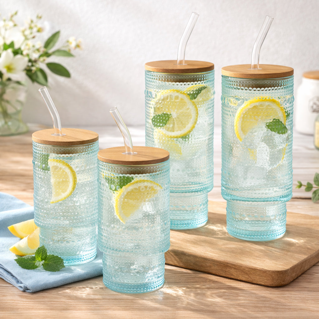 Hobnail-Blue-Glasses-with-Bamboo-Lids-2